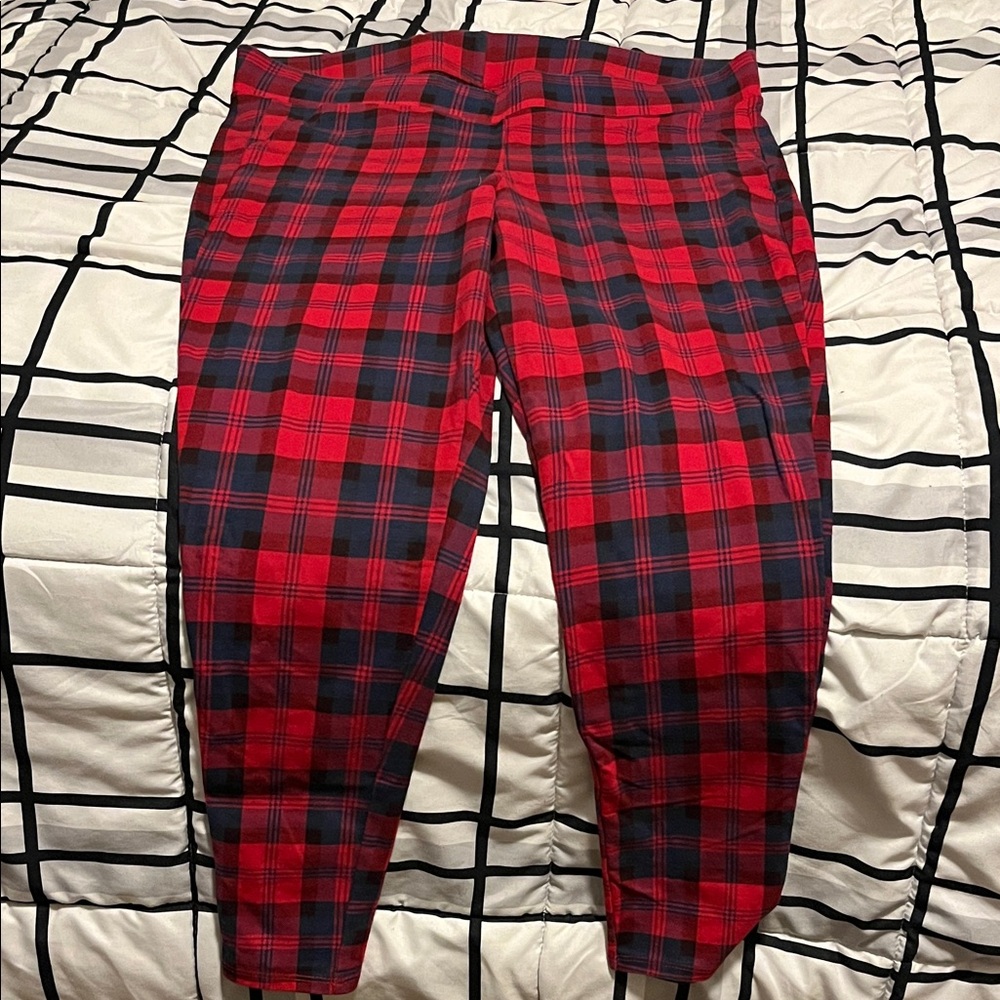 Torrid Red and Black Plaid Leggings